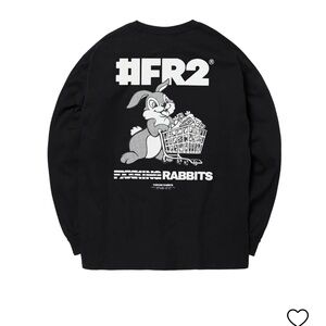 #FR2 / Fxxxing Rabbits Black Long Sleeve Tee with Rabbit Design